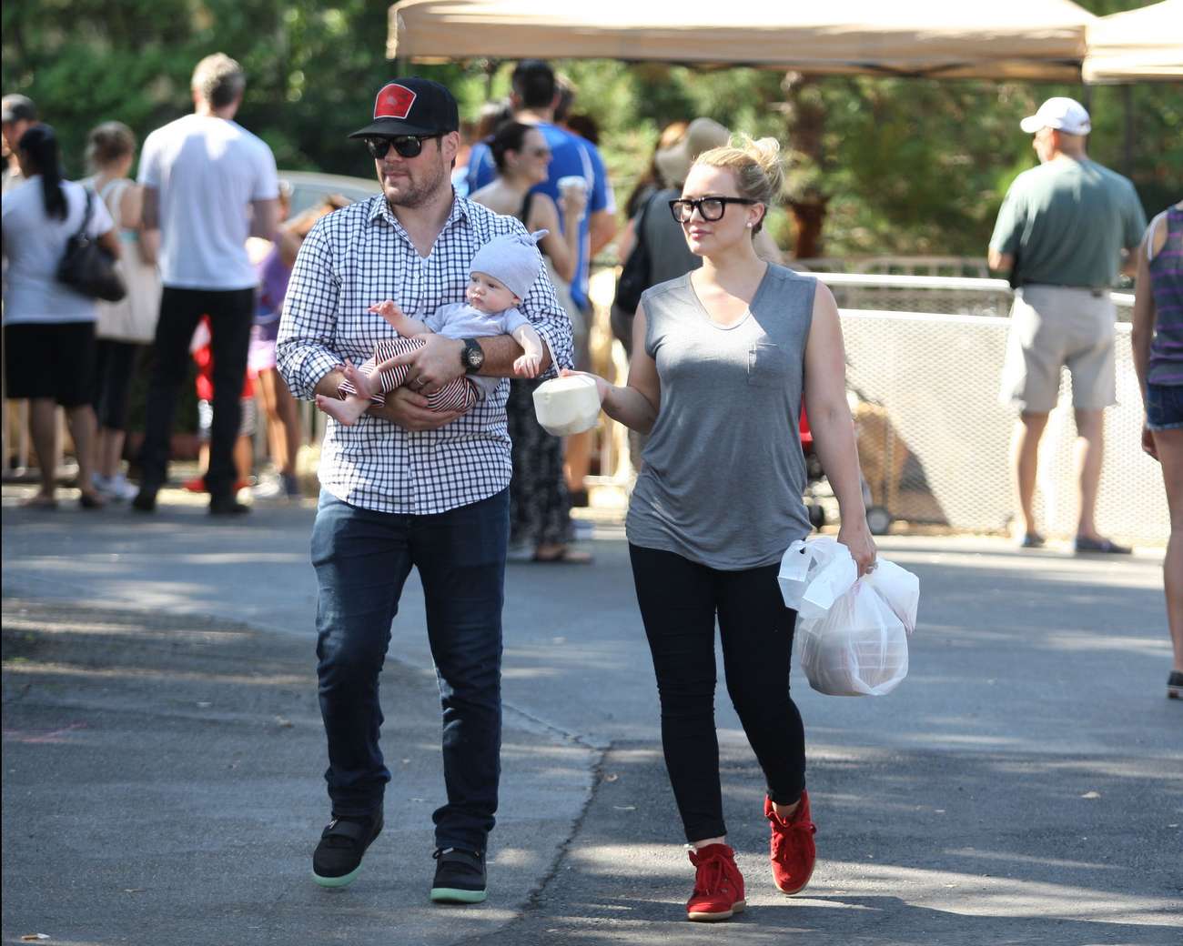 Hilary Duff - and family at the Farmers Market in Beverly Hills